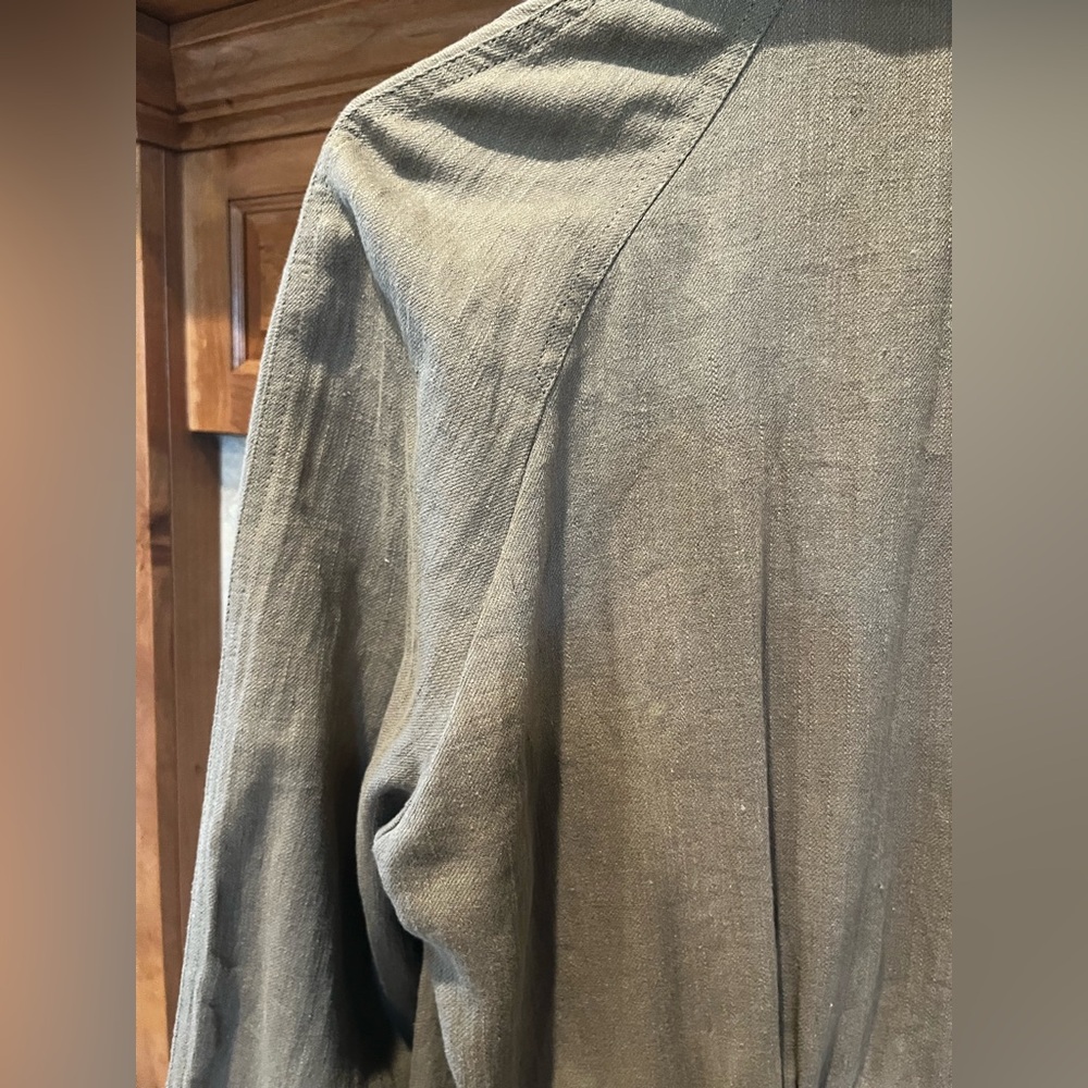 ZARA Rustic Linen Blend Trench Coat - Picture 4 of 11